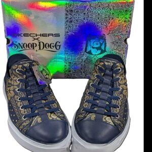 Skechers x Snoop Dogg Navy Paisley Bandana Leather Slip-Ins Sneakers 10